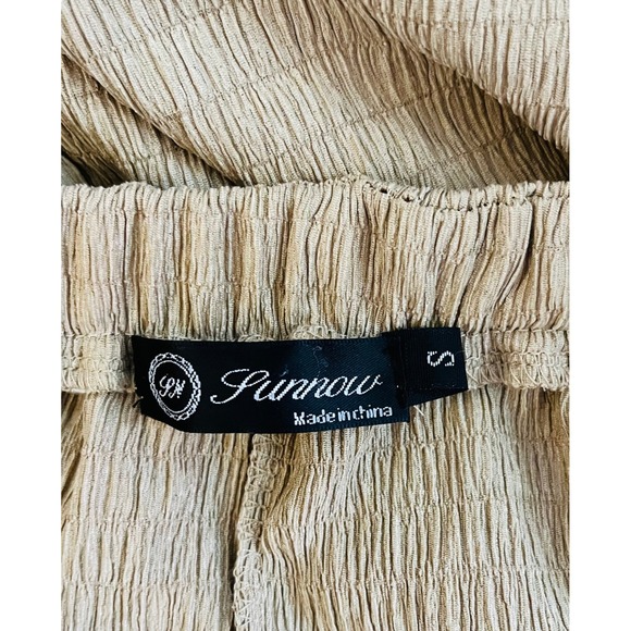 Sunnow‎ Maxi Dress Flowy Tiered V Neck Flutter Sleeve Casual Tan S - Picture 8 of 9